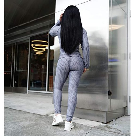 Baby Blue Long Sleeve Zipper Hoodie + Leggings - Picture 5 of 6